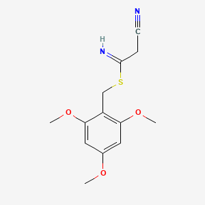 molecular formula C13H16N2O3S B8566827 (2,4,6-Trimethoxyphenyl)methyl 2-cyanoethanimidothioate CAS No. 651305-76-9