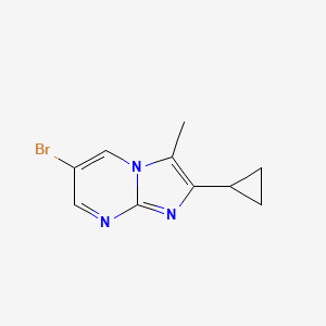molecular formula C10H10BrN3 B8566838 6-Bromo-2-cyclopropyl-3-methylimidazo[1,2-a]pyrimidine 