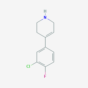 molecular formula C11H11ClFN B8566866 4-(3-Chloro-4-fluorophenyl)-1,2,3,6-tetrahydropyridine 