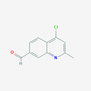 molecular formula C11H8ClNO B8566920 4-Chloro-2-methyl-quinoline-7-carbaldehyde 