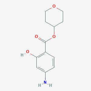molecular formula C12H15NO4 B8566941 4-Amino-2-hydroxy-benzoic acid tetrahydro-pyran-4-yl ester 