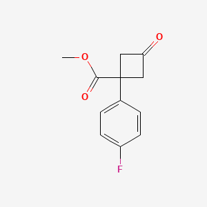 molecular formula C12H11FO3 B8566942 Methyl 1-(4-fluorophenyl)-3-oxocyclobutane-1-carboxylate 