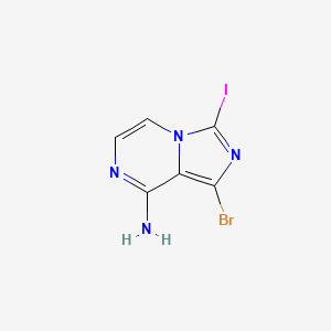 molecular formula C6H4BrIN4 B8566962 1-Bromo-3-iodo-imidazo[1,5-a]pyrazin-8-ylamine 