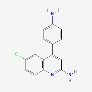 molecular formula C15H12ClN3 B8566968 2-Amino-6-chloro-4-(4-aminophenyl)quinoline 