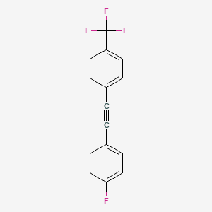 B8566993 Benzene, 1-[(4-fluorophenyl)ethynyl]-4-(trifluoromethyl)- CAS No. 146653-02-3