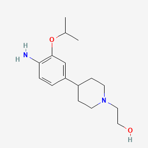 molecular formula C16H26N2O2 B8566999 2-{4-[4-Amino-3-(propan-2-yloxy)phenyl]piperidin-1-yl}ethanol 
