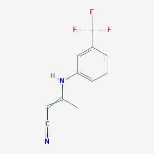 molecular formula C11H9F3N2 B8567009 3-{[3-(Trifluoromethyl)phenyl]amino}but-2-enenitrile 