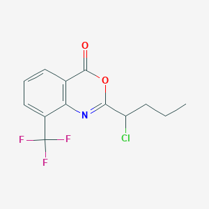 molecular formula C13H11ClF3NO2 B8567025 4H-3,1-Benzoxazin-4-one, 2-(1-chlorobutyl)-8-(trifluoromethyl)- CAS No. 89441-15-6