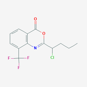 B8567025 4H-3,1-Benzoxazin-4-one, 2-(1-chlorobutyl)-8-(trifluoromethyl)- CAS No. 89441-15-6