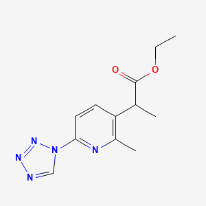 molecular formula C12H15N5O2 B8567076 ethyl 2-[2-methyl-6-(1H-tetrazol-1-yl)pyridin-3-yl]propanoate 
