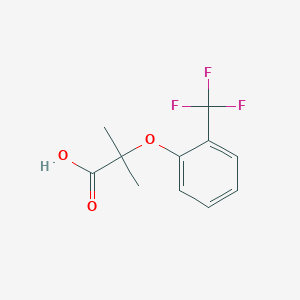 molecular formula C11H11F3O3 B8567079 Propanoic acid, 2-methyl-2-[2-(trifluoromethyl)phenoxy]- 