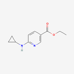 molecular formula C11H14N2O2 B8567101 6-Cyclopropylamino-nicotinic acid ethyl ester 