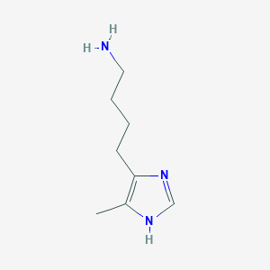 molecular formula C8H15N3 B8567193 4-(4-Aminobutyl)-5-methylimidazole 