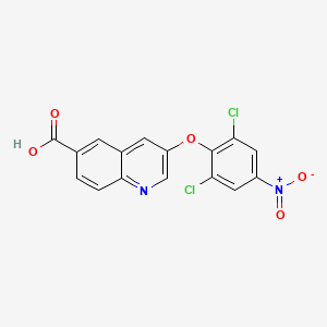 molecular formula C16H8Cl2N2O5 B8567220 3-(2,6-Dichloro-4-nitro-phenoxy)-quinoline-6-carboxylic acid 