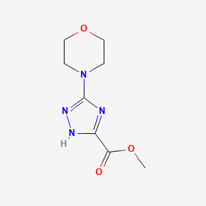 molecular formula C8H12N4O3 B8567313 methyl 3-morpholin-4-yl-1H-1,2,4-triazole-5-carboxylate 