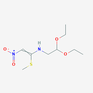 molecular formula C9H18N2O4S B8567327 N-(2,2-Diethoxyethyl)-1-(methylsulfanyl)-2-nitroethen-1-amine CAS No. 61201-07-8