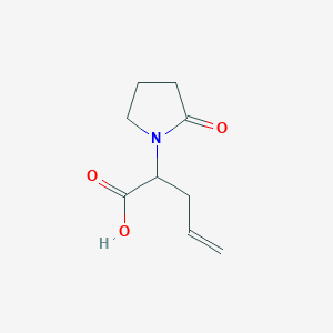 molecular formula C9H13NO3 B8567367 2-(2-Oxopyrrolidin-1-yl)pent-4-enoic acid 