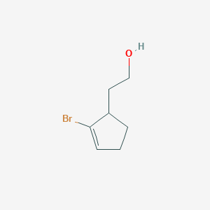 molecular formula C7H11BrO B8567419 2-(2-Bromo-cyclopent-2-enyl)-ethanol 