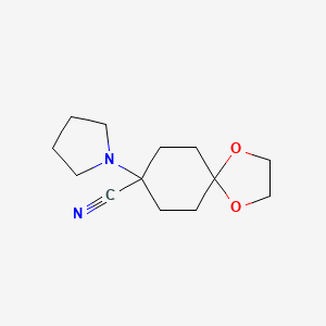 molecular formula C13H20N2O2 B8567493 8-Pyrrolidin-1-yl-1,4-dioxaspiro[4.5]decane-8-carbonitrile 