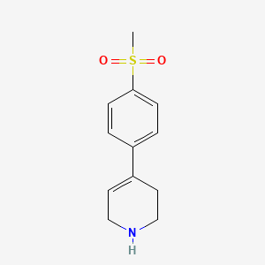 molecular formula C12H15NO2S B8567501 4-(4-(Methylsulfonyl)phenyl)-1,2,3,6-tetrahydropyridine 
