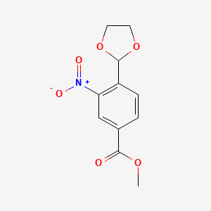 molecular formula C11H11NO6 B8567507 Methyl 4-(1,3-dioxolan-2-yl)-3-nitrobenzoate 
