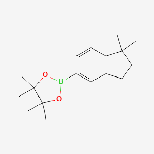 molecular formula C17H25BO2 B8567520 2-(1,1-dimethyl-2,3-dihydro-1H-inden-5-yl)-4,4,5,5-tetramethyl-1,3,2-dioxaborolane 
