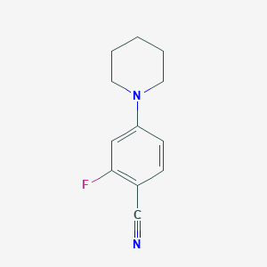 molecular formula C12H13FN2 B8567532 2-Fluoro-4-piperidin-1-ylbenzonitrile 