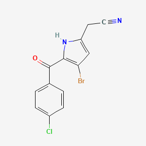 [4-Bromo-5-(4-chlorobenzoyl)-1H-pyrrol-2-yl]acetonitrile