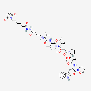 N-(4-{2-[6-(2,5-dioxo-2,5-dihydro-1H-pyrrol-1-yl)hexanoyl]hydrazino}-4-oxobutyl)-N-methyl-L-valyl-N-[(3R,4S,5S)-1-{(2S)-2-[(1R,2R)-3-{[(2S)-3-(1H-indol-3-yl)-1-(1,2-oxazinan-2-yl)-1-oxopropan-2-yl]amino}-1-methoxy-2-methyl-3-oxopropyl]pyrrolidin-1-yl}-3-methoxy-5-methyl-1-oxoheptan-4-yl]-N-methyl-L-valinamide