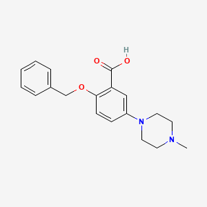 molecular formula C19H22N2O3 B8567772 5-(4-Methyl-1-piperazinyl)-2-[(phenylmethyl)oxy]benzoic acid 