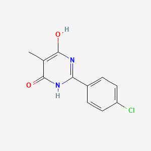 molecular formula C11H9ClN2O2 B8567775 2-(4-Chlorophenyl)-5-methylpyrimidine-4,6-diol 