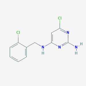 molecular formula C11H10Cl2N4 B8567789 6-Chloro-N4-[(2-chlorophenyl)methyl]-2,4-pyrimidinediamine 