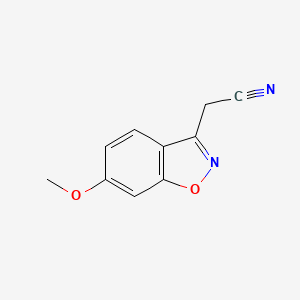 molecular formula C10H8N2O2 B8567816 6-Methoxy-1,2-benzisoxazole-3-acetonitrile 