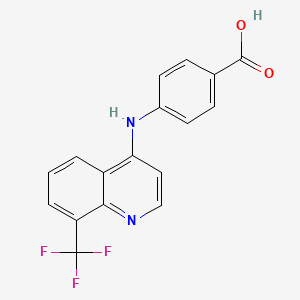 molecular formula C17H11F3N2O2 B8567900 4-(8-Trifluoromethyl-4-quinolylamino)benzoic acid 
