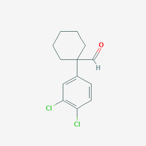 molecular formula C13H14Cl2O B8567924 1-(3,4-Dichlorophenyl)cyclohexanecarbaldehyde 