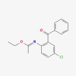 molecular formula C17H16ClNO2 B8567930 Ethyl (1E)-N-(2-benzoyl-4-chlorophenyl)ethanimidate CAS No. 49691-59-0
