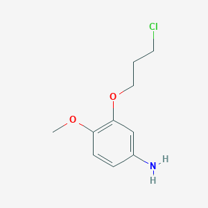 molecular formula C10H14ClNO2 B8567974 3-(3-Chloropropoxy)-4-methoxyaniline CAS No. 846023-25-4