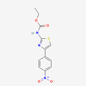 molecular formula C12H11N3O4S B8567980 ethyl N-(4-p-nitrophenyl-2-thiazolyl)carbamate 