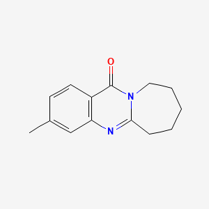 molecular formula C14H16N2O B8568040 3-Methyl-7,8,9,10-tetrahydroazepino[2,1-b]quinazolin-12(6H)-one CAS No. 97511-55-2