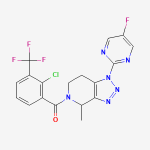 [2-chloro-3-(trifluoromethyl)phenyl]-[1-(5-fluoropyrimidin-2-yl)-4-methyl-6,7-dihydro-4H-triazolo[4,5-c]pyridin-5-yl]methanone