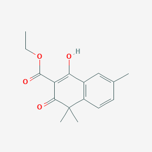 molecular formula C16H18O4 B8568160 Ethyl 4-hydroxy-1,1,6-trimethyl-2-oxo-naphthalene-3-carboxylate 
