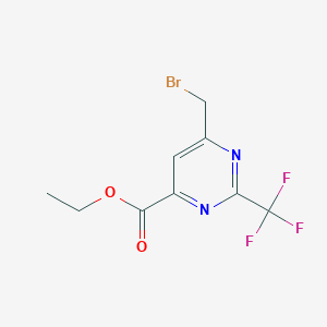 molecular formula C9H8BrF3N2O2 B8568167 Ethyl 6-(bromomethyl)-2-(trifluoromethyl)pyrimidine-4-carboxylate 
