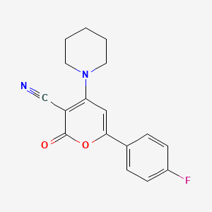 molecular formula C17H15FN2O2 B8568190 6-(4-fluorophenyl)-2-oxo-4-(piperidin-1-yl)-2H-pyran-3-carbonitrile CAS No. 757235-54-4