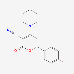 6-(4-fluorophenyl)-2-oxo-4-(piperidin-1-yl)-2H-pyran-3-carbonitrile