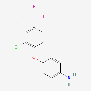 molecular formula C13H9ClF3NO B8568206 4-[2-Chloro-4-(trifluoromethyl)phenoxy]aniline CAS No. 55407-28-8