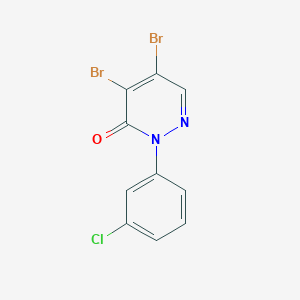 molecular formula C10H5Br2ClN2O B8568219 4,5-Dibromo-2-(3-chlorophenyl)pyridazin-3(2H)-one 