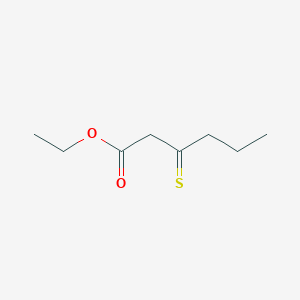 molecular formula C8H14O2S B8568229 Ethyl 3-sulfanylidenehexanoate CAS No. 61125-04-0
