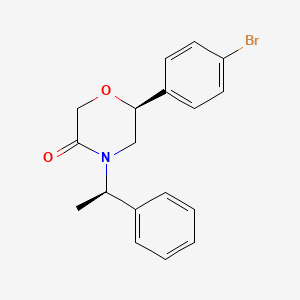 molecular formula C18H18BrNO2 B8568326 (6S)-6-(4-bromophenyl)-4-((1R)-1-phenylethyl)morpholin-3-one CAS No. 879205-73-9