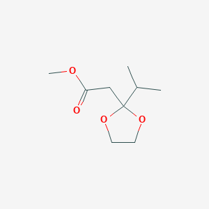 molecular formula C9H16O4 B8568341 Methyl 2-(2-isopropyl-1,3-dioxolan-2-yl)acetate 