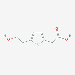 molecular formula C8H10O3S B8568358 2-(5-(2-Hydroxyethyl)thiophen-2-yl)acetic acid 